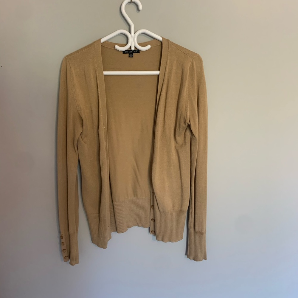 Caramel Cardigan with Sleeve Buttons